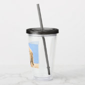 ゴールデンリト絵画リーバーの可愛いオリジナルドッグアート アクリルタンブラー (左)