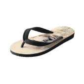 ゴールデンリト絵画リーバーの可愛いオリジナルドッグアート キッズビーチサンダル (アングル)