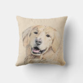 ゴールデンリト絵画リーバーの可愛いオリジナルドッグアート クッション (裏面)