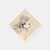 ゴールデンリト絵画リーバーの可愛いオリジナルドッグアート スタンダードカクテルナプキン (角)