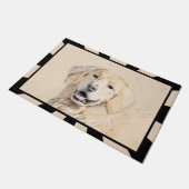 ゴールデンリト絵画リーバーの可愛いオリジナルドッグアート ドアマット (アングル)