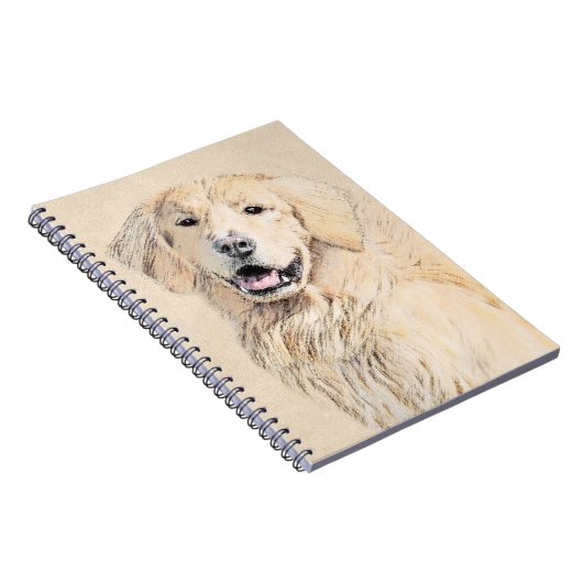 ゴールデンリト絵画リーバーの可愛いオリジナルドッグアート ノートブック (右側)