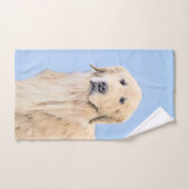 ゴールデンリト絵画リーバーの可愛いオリジナルドッグアート バスタオルセット (ハンドタオル)