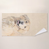 ゴールデンリト絵画リーバーの可愛いオリジナルドッグアート バスタオル (バスタオル)