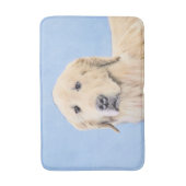 ゴールデンリト絵画リーバーの可愛いオリジナルドッグアート バスマット (正面縦)