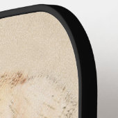 ゴールデンリト絵画リーバーの可愛いオリジナルドッグアート ピックルボールラケット (左詳細)