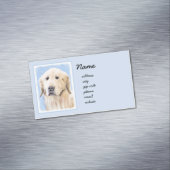 ゴールデンリト絵画リーバーの可愛いオリジナルドッグアート マグネット名刺 (インサイチュ)