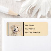 ゴールデンリト絵画リーバーの可愛いオリジナルドッグアート ラベル (インサイチュ)