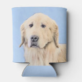 ゴールデンリト絵画リーバーの可愛いオリジナルドッグアート 缶クーラー (裏面)