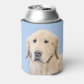 ゴールデンリト絵画リーバーの可愛いオリジナルドッグアート 缶クーラー (缶裏面)