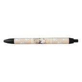 ゴールデンリト絵画リーバーの可愛いオリジナルドッグアート 黒ボールペン (正面)