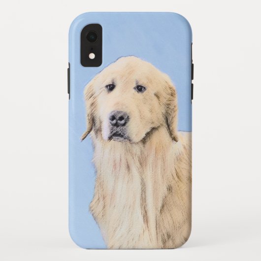ゴールデンリト絵画リーバーの可愛いオリジナルドッグアート Case-Mate iPhoneケース (裏面)