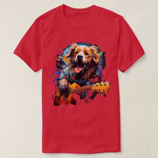 ゴールデンリト遊リーバーのギター Tシャツ (デザイン正面)