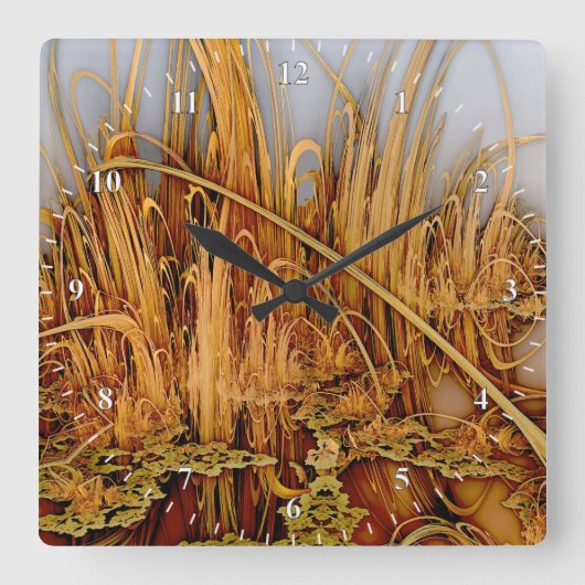 ゴールデンリフレクションズスクエアウォールクロック スクエア壁時計 (正面)