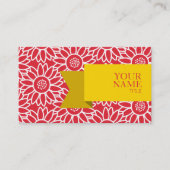 ゴールデンリボンアリザリンクリムゾンサンフラワー 名刺 (正面)