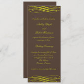 ゴールデンリボン付きチョコレート結婚式招待状 招待状 (正面/裏面)