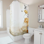 ゴールデンリリーのセレニティ：水彩ブラウンリリー シャワーカーテン (インサイチュ)