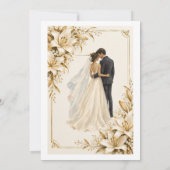 ゴールデンリリーの結婚式延期通知カード 招待状 (裏面)