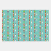 ゴールデンリリーの花、くるみ割り、バレエダンサー ラッピングペーパーシート (正面3)