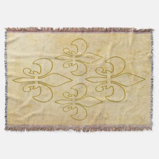 ゴールデンリリーコンター+背景とアイディア スローブランケット (正面)