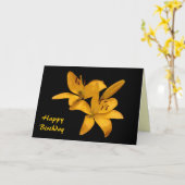 ゴールデンリリーズ誕生日 カード (黄色い花)