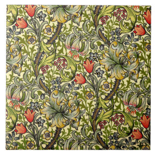 ゴールデンリリーモリスデザインセラミックス タイル