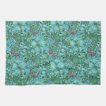 ゴールデンリリーヴィンテージフローラフラワーブルーピンクグリーン