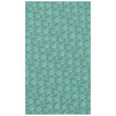 ゴールデンリリーヴィンテージフローラフラワーブルーピンクグリーン テーブルクロス (正面)