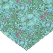 ゴールデンリリーヴィンテージフローラフラワーブルーピンクグリーン テーブルクロス (アングル)