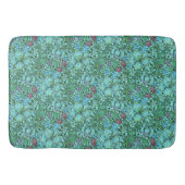 ゴールデンリリーヴィンテージフローラフラワーブルーピンクグリーン バスマット (正面)