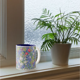 ゴールデンリリーヴィンテージフローラルパターンウィリアムモリス ツートーンマグカップ