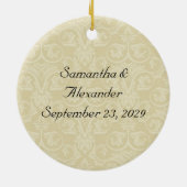 ゴールデンリングや輪とクロス、エレガントクリスチャン愛 セラミックオーナメント (裏面)