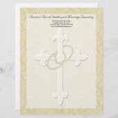 ゴールデンリングや輪とクロス、エレガントクリスチャン愛 レターヘッド (正面/裏面)