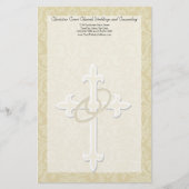 ゴールデンリングや輪とクロス、エレガントクリスチャン愛 便箋 (正面)