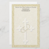 ゴールデンリングや輪とクロス、エレガントクリスチャン愛 便箋 (正面/裏面)