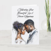 「ゴールデンリングや輪と開花」パーソナライズされたのカー結婚ド カード (正面)