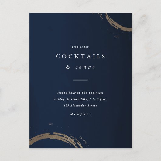 ゴールデンリングや輪カクテルパーティの招待状 ポストカード (正面)