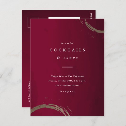 ゴールデンリングや輪カクテルパーティの招待状 ポストカード (正面/裏面)