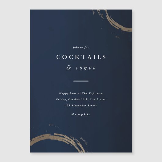 ゴールデンリングや輪カクテルパーティの招待状 マグネット招待状 (正面)