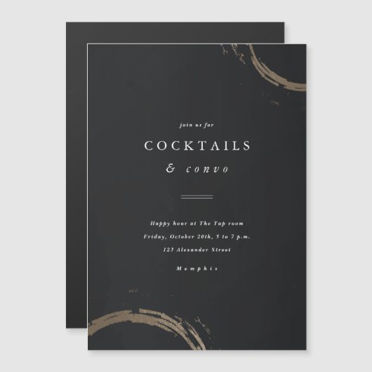 ゴールデンリングや輪カクテルパーティの招待状 マグネット招待状 (正面/裏面)