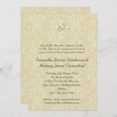 ゴールデンリングや輪クロス、クリスチャン結婚式招待状 招待状 (正面/裏面)