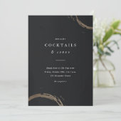 ゴールデンリングや輪ズブラック&金ゴールドカクテルパーティー 招待状 (スタンド正面)