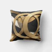 ゴールデンリングや輪抽象芸術アーモダントラグジュアリーデザイン クッション (裏面)