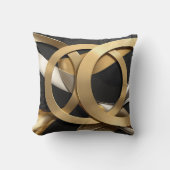 ゴールデンリングや輪抽象芸術アーモダントラグジュアリーデザイン クッション (正面)