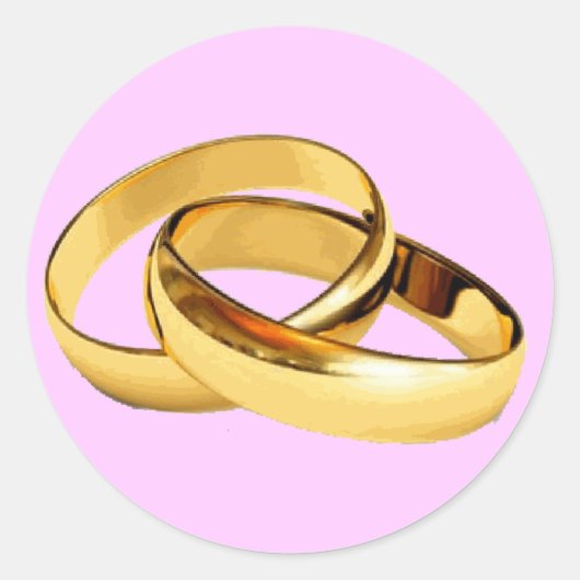 ゴールデンリングや輪結婚式招待状封筒用シール ラウンドシール (正面)