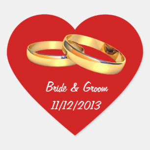 ゴールデンリング結婚のハートを保存 ハートシール