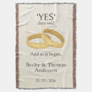 ゴールデンリング、結婚記念日の引出物 スローブランケット