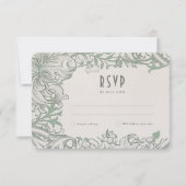 ゴールデンリージージュウェディングRSVPカードモリス 招待状 (正面)