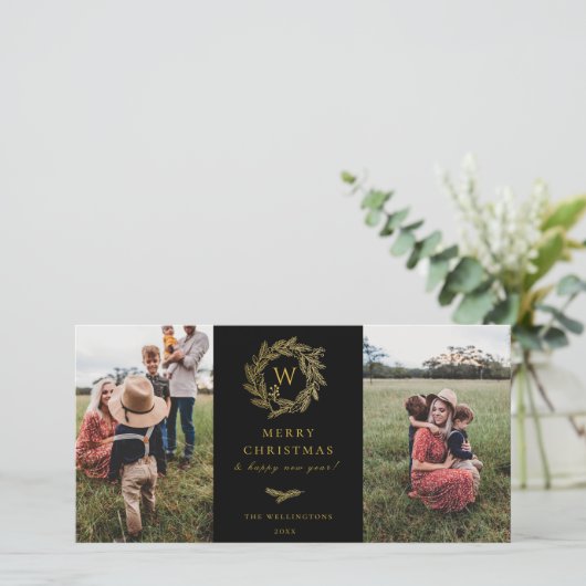 ゴールデンリースモノグラムホリデイ2フォトカードブラック シーズンカード (スタンド正面)
