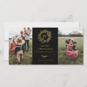 ゴールデンリースモノグラムホリデイ2フォトカードブラック シーズンカード (正面)